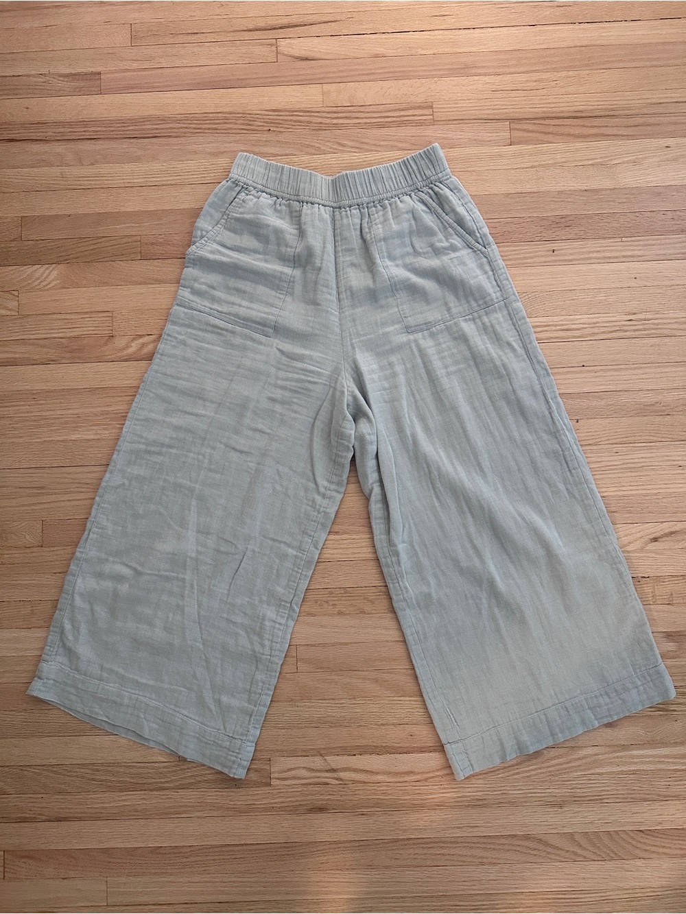 LAUDE the Label Sage Cotton Gauze Wide Leg Pants Size S Elastic Waist